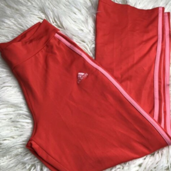 adidas Other - Girls Kids Adidas Red Pink 3 Stripe Active Pants
